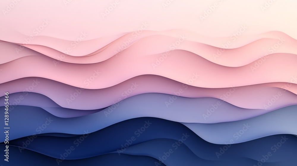 Poster colorful wave formations create a visually pleasing abstract background image