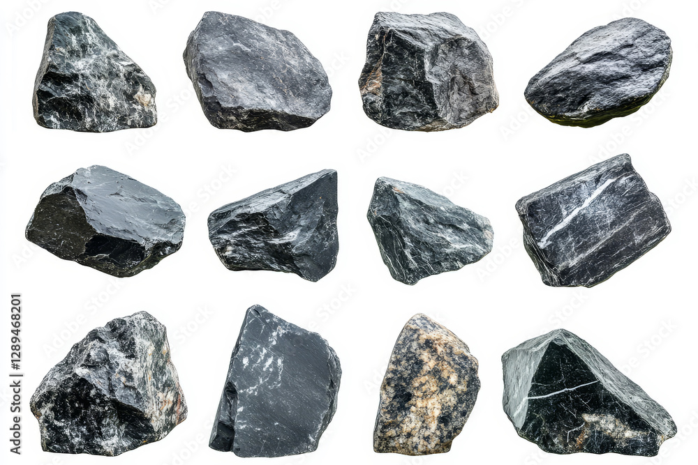 Poster collection of various rocks in different shapes - a visually striking collection of assorted rocks s