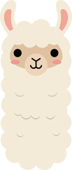 Obraz premium Cute cartoon llama character with fluffy white coat in minimal flat design vector art