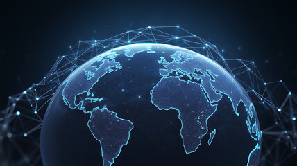 Global Network Connection: A Digital World Map