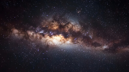 Obraz premium A stunning view of the Milky Way stretching across the night sky with billions of stars forming a glowing river of light.