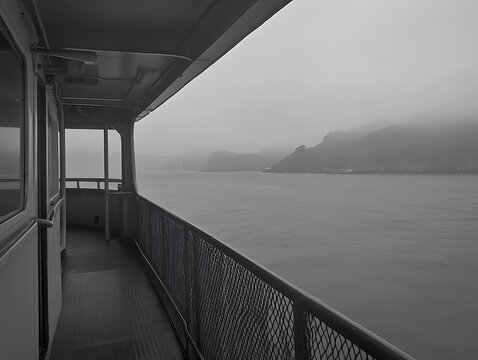 Cloudy day on a ferry boat with open views