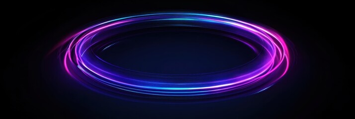 Vibrant digital graphic layout featuring glowing circular lines for modern advertising