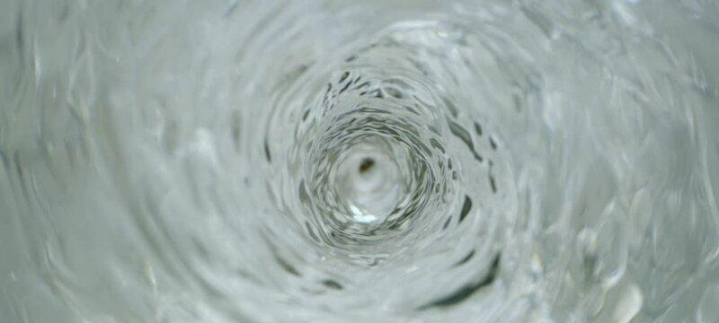 Super slow-motion shot of clear water vortex at 1000 fps