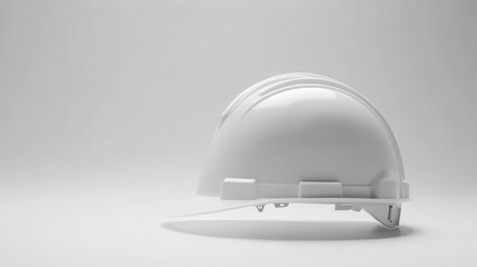 White Construction Helmet Isolated Against a Clean Background