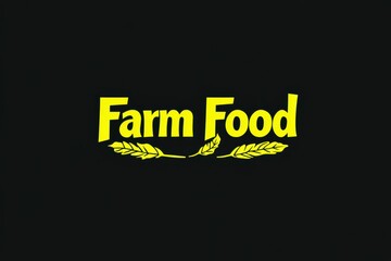 Obraz premium Graphic layout showcasing farm food theme with bold lettering and leaf design