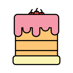 Cake icon vector image with a white background