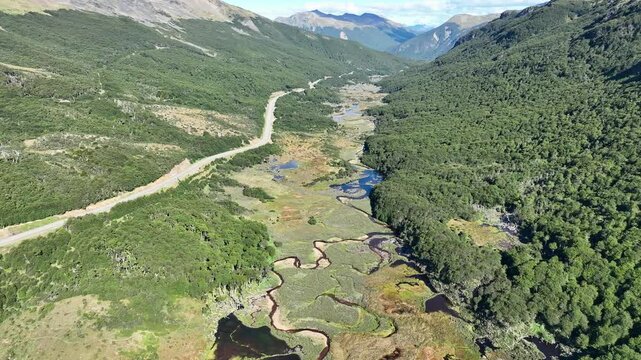 Dron en el Valle Encantado, Ushuaia, Tierra del Fuego, Argentina
