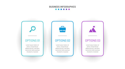 Horizontal progress bar featuring 3 arrow-shaped elements, symbolizing three six stages of business strategy and progression. Clean timeline infographic design template. Vector for presentation