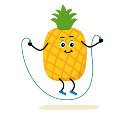 Cute strong Avocado character. Cartoon Avocado gym, health, fitness yoga meditate concept. isolated clipart. Vector illustration .