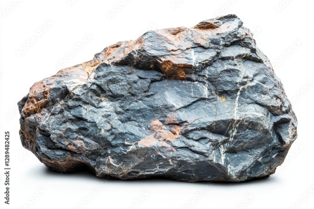 Poster large gray rock with texture and color variations - a textured rock featuring gray tones with hints 