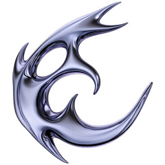 Metallic tribal design with gothic and neo influences in stylized form