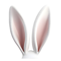 Fototapeta premium White rabbit ears transparent cut-out background. Easter day. 3d rendering illustration.