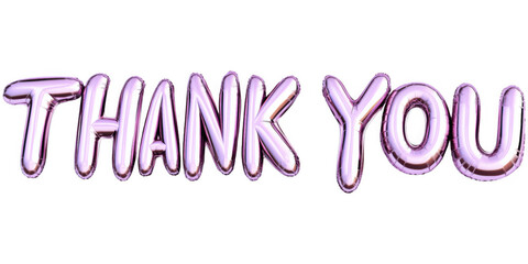 Celebration with large thank you balloons in vibrant purple color for special occasions