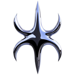 Stylized tribal symbol merges gothic and cyber aesthetics for modern tattoo designs