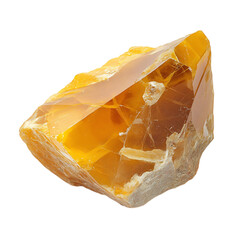 Yellow Quartz Stone Isolated on Transparent Background