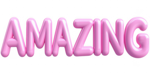 Amazing pink bubble letters displayed on a bright background for creative designs