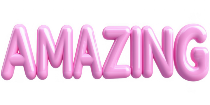 Amazing pink bubble letters displayed on a bright background for creative designs