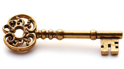 A gold key with a flower design on it. generated using AI