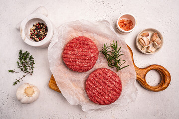 Raw steak burgers