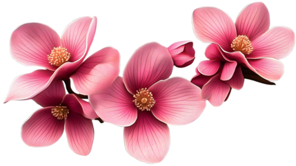 Pink Flower Blossoms on Transparent Background Generative AI