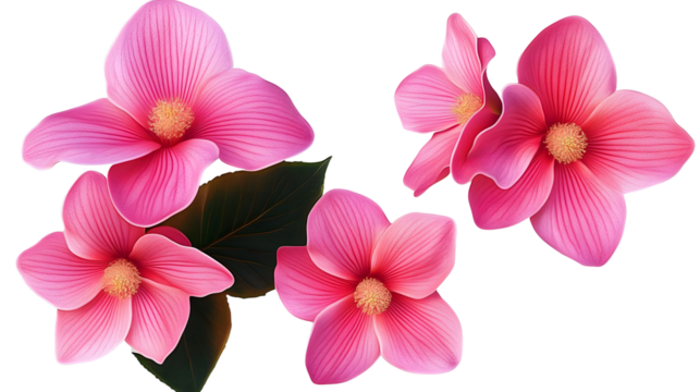 Pink Flower Blossoms on Transparent Background Generative AI
