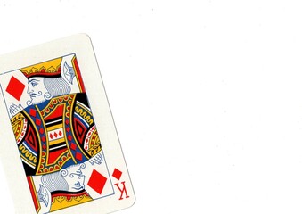 A playing card with white space for text or copy on a white background.