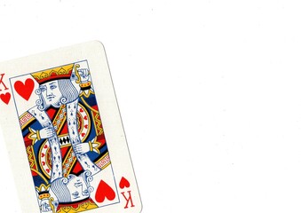 A playing card with white space for text or copy on a white background.