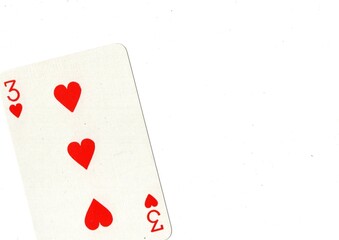 A playing card with space for text or copy on a white background.