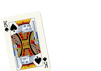 A playing card with space for text or copy on a white background.