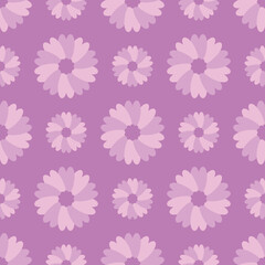 seamless pattern with purple flowers