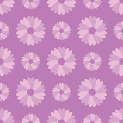 seamless pattern with purple flowers