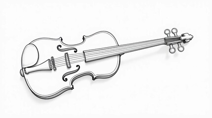 Obraz premium Continuous Line Drawing of a Violin