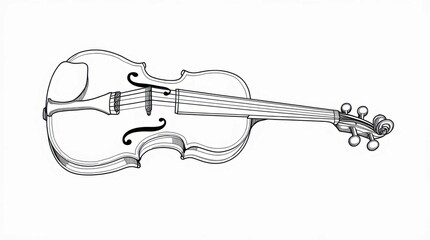 Obraz premium Continuous Line Drawing of a Violin