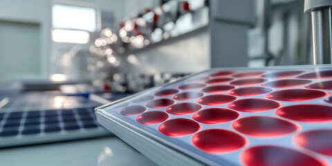 Obraz premium Close up blood tubes tests in the research laboratory, tests, medical center, horizontal photo