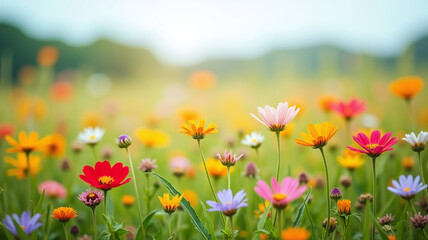 Wildflowers painting the landscape in a vibrant tapestry
