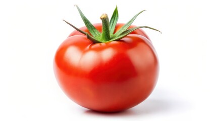 Red Tomato on White Background