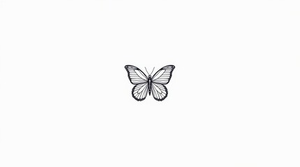 Delicate Line Art Butterfly Illustration