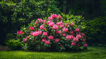 Obraz premium Vibrant Rhododendron: An Epitome of Elegant Gardening and Care