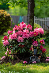 Fototapeta premium Vibrant Rhododendron: An Epitome of Elegant Gardening and Care