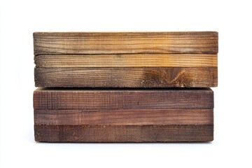 Stacked Pieces of 2x4 Wooden Boards Isolated on White - A close-up view of stacked 2x4 wooden boards showcasing various textures hues and shapes ideal for construction and DIY projects
