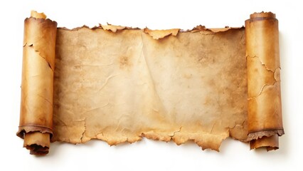 Antique Paper Scroll on White Background