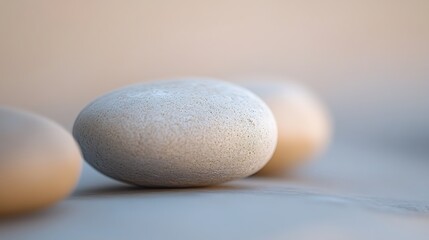 Smooth Stones Resting On A Light Surface