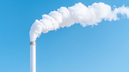 Factory smoke plume against a clear sky. Possible use Environmental awareness