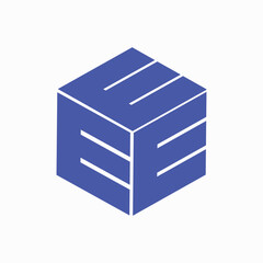 E letter logo with aesthetic style and character