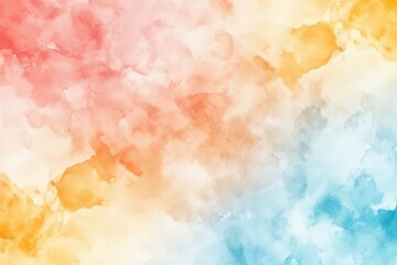 Abstract Watercolor Background With Soft Pastel Colors Red Orange Yellow Blue Gradient Texture