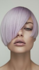 Fototapeta premium Unique Style: Woman with Lavender Hair Portrait