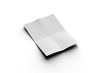 3d rendered image of a A4 bented sheet of a paper isolated on a transparent background