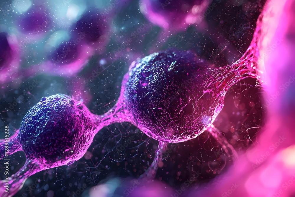 Aufkleber abstract visualization of molecular structures representing advanced nanotechnology. generative ai.