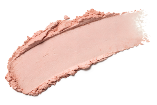 Light pink eye shadow swatch isolated on transparent background, makeup product, cosmetic palette, beauty theme